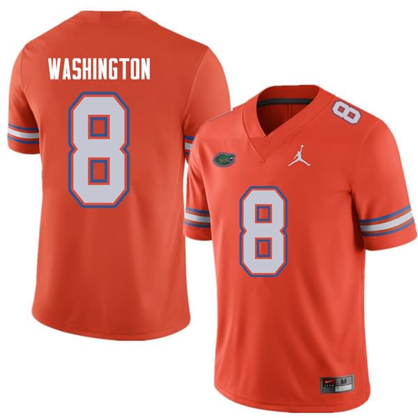 Men's NCAA Florida Gators Nick Washington #8 Stitched Authentic Jordan Brand Orange College Football Jersey MYU6365WU